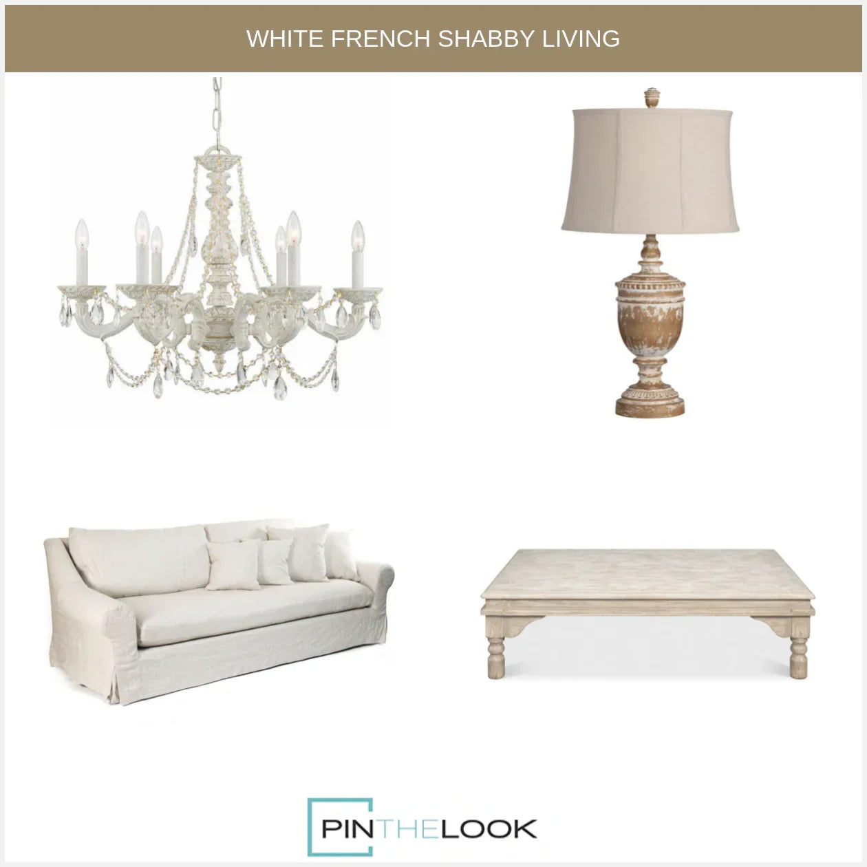 Shabby Chic Crystal Swag Chandelier