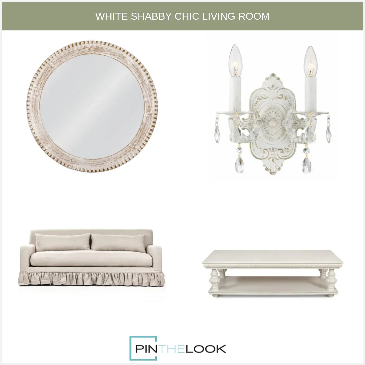 Shabby Chic Crystal Double Sconce