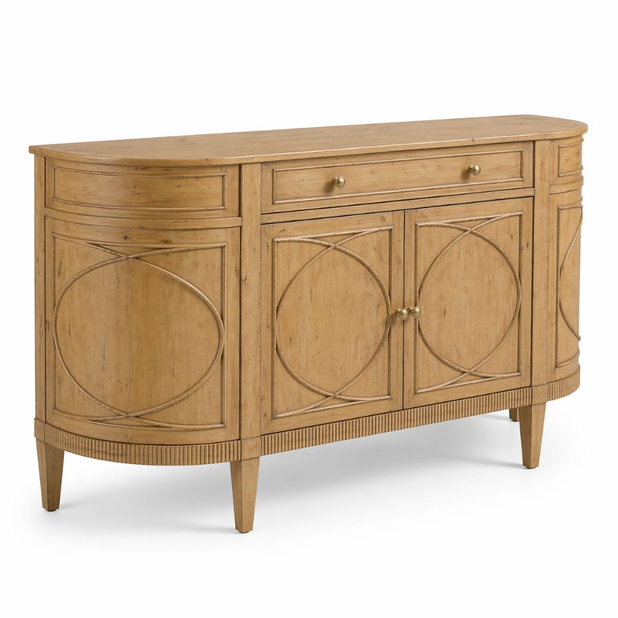Elegant Curved White Sideboard