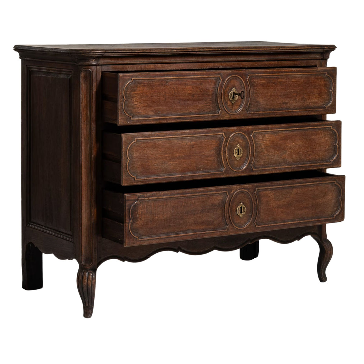 Classic Provincial Walnut Antique Chest, Circa 1800