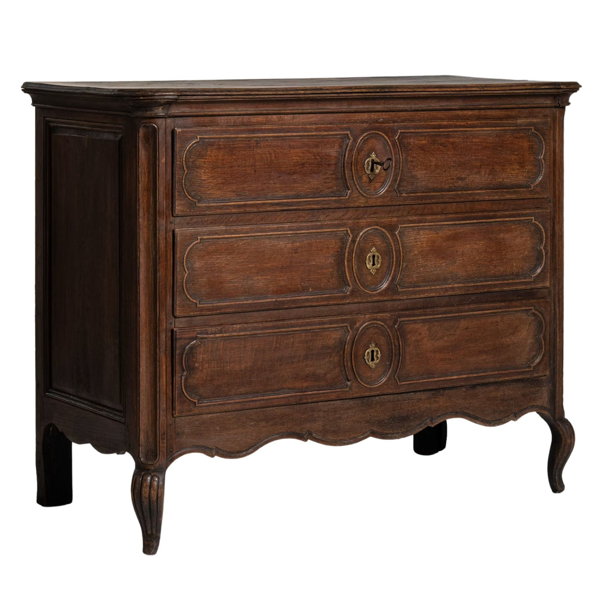 Classic Provincial Walnut Antique Chest, Circa 1800