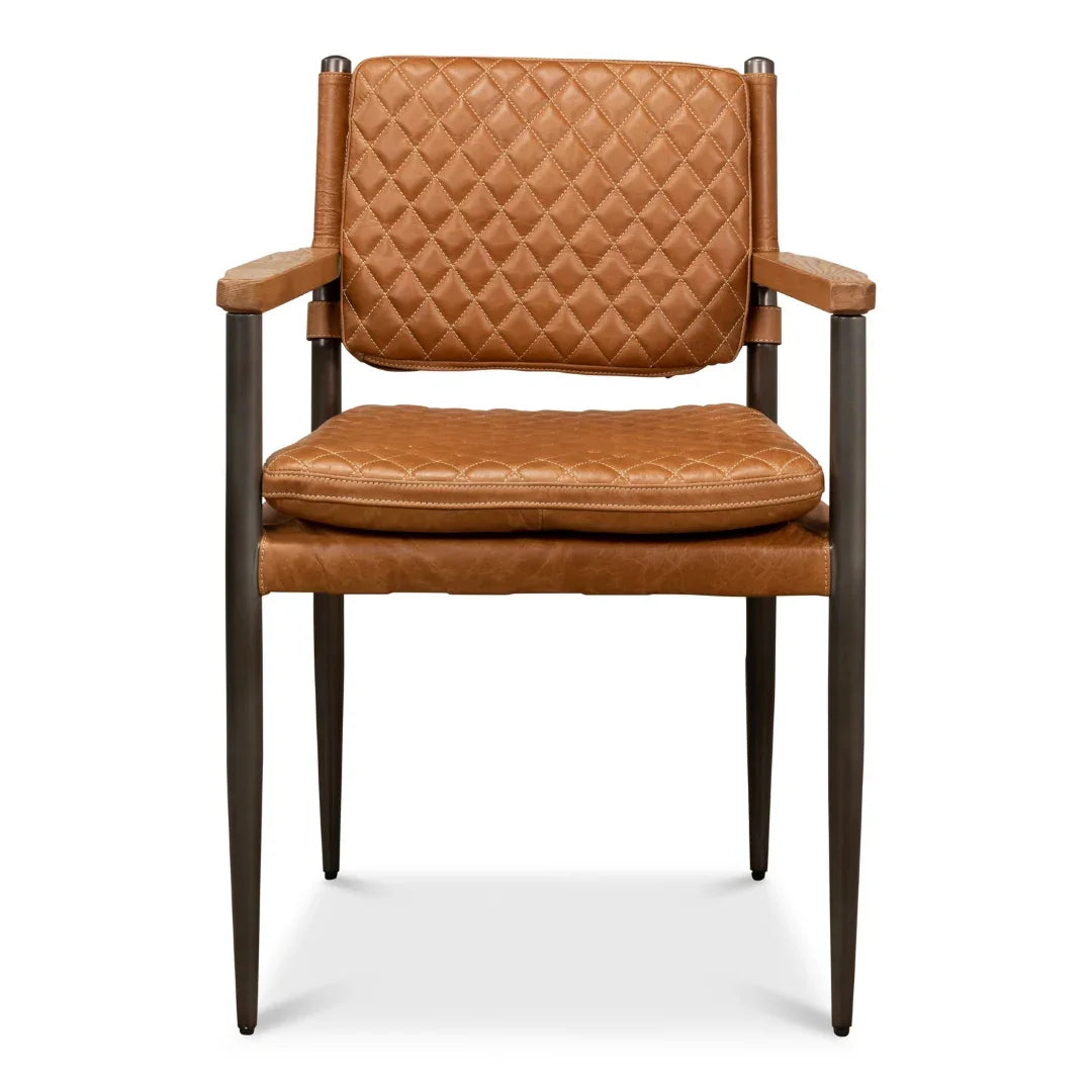 Quilted Leather Dining Arm Chair