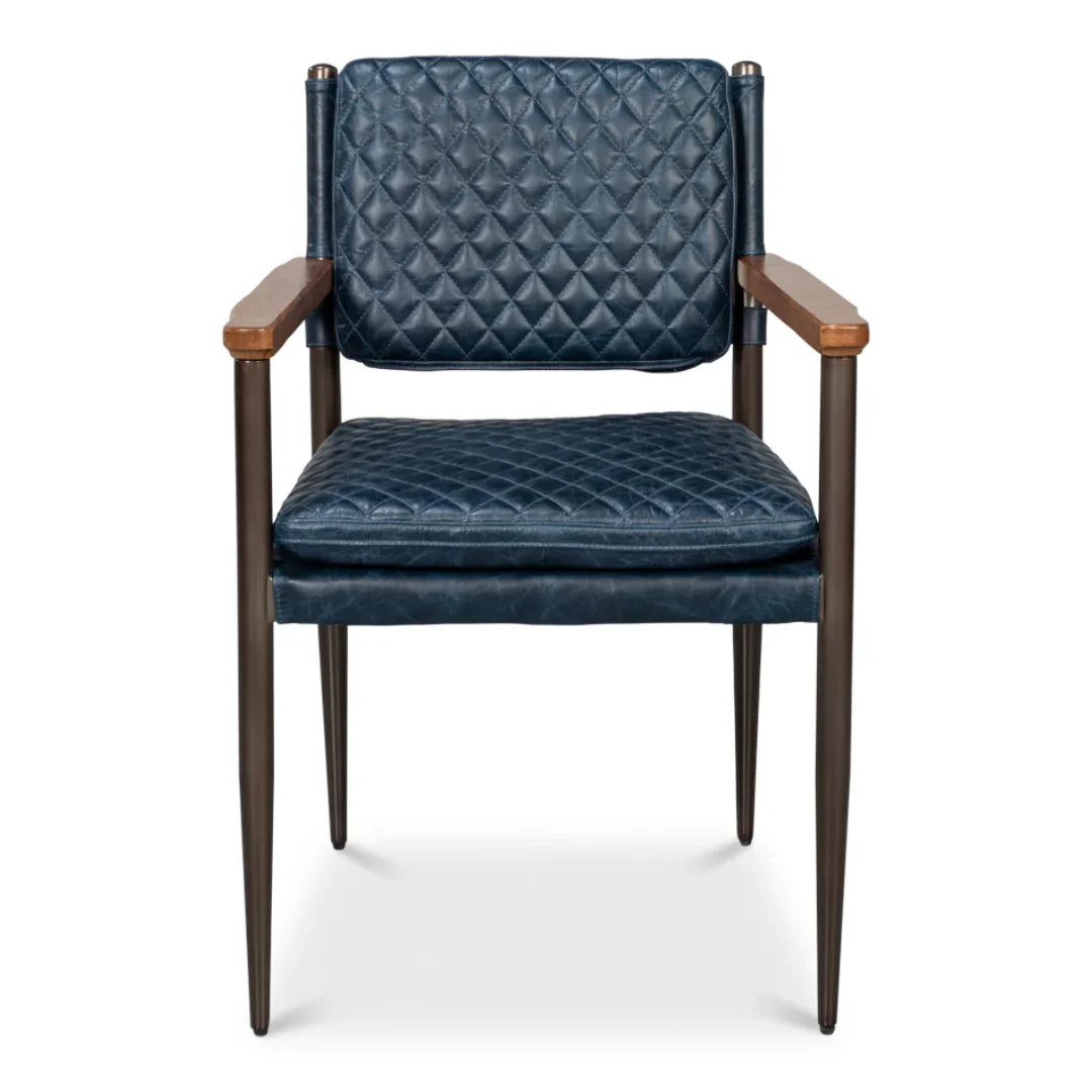 Quilted Leather Dining Arm Chair
