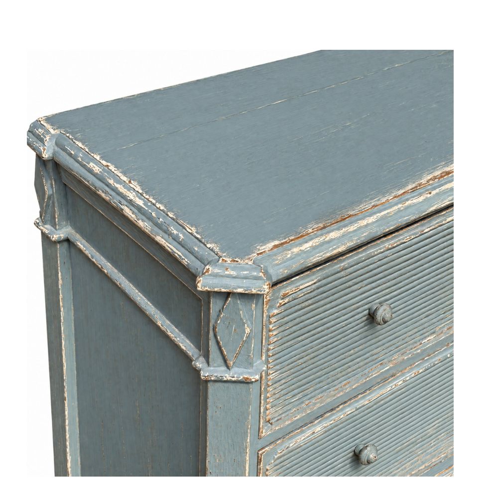 Distressed Blue Drawer Chest