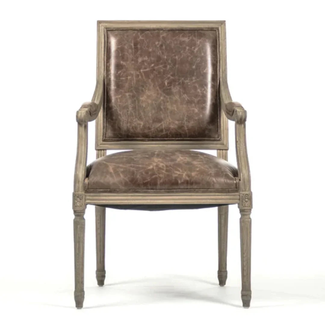Top Grain Leather Louis Dining Armchair