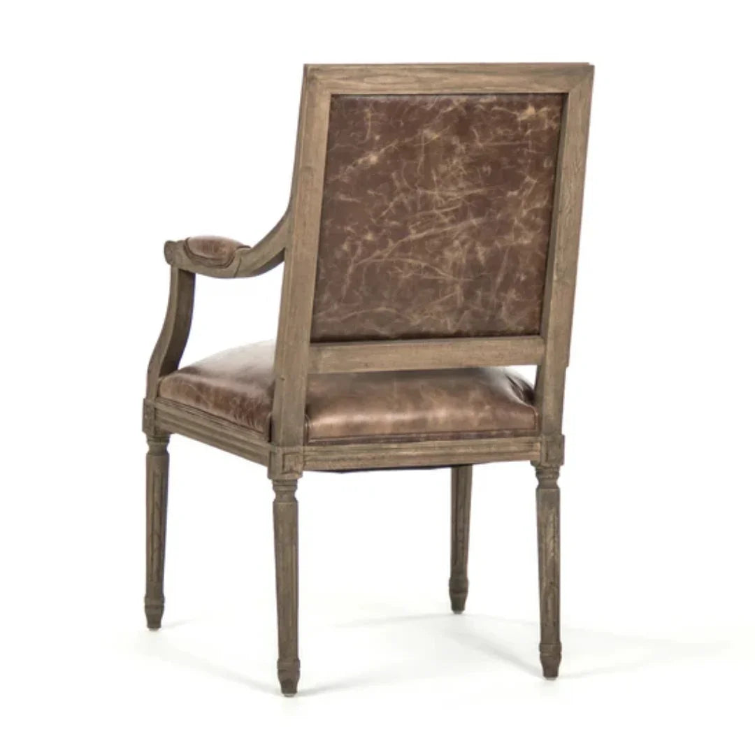 Top Grain Leather Louis Dining Armchair