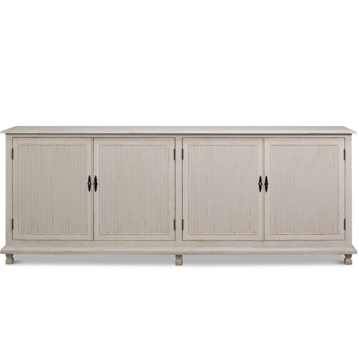 Harper Reeded Light Gray Sideboard