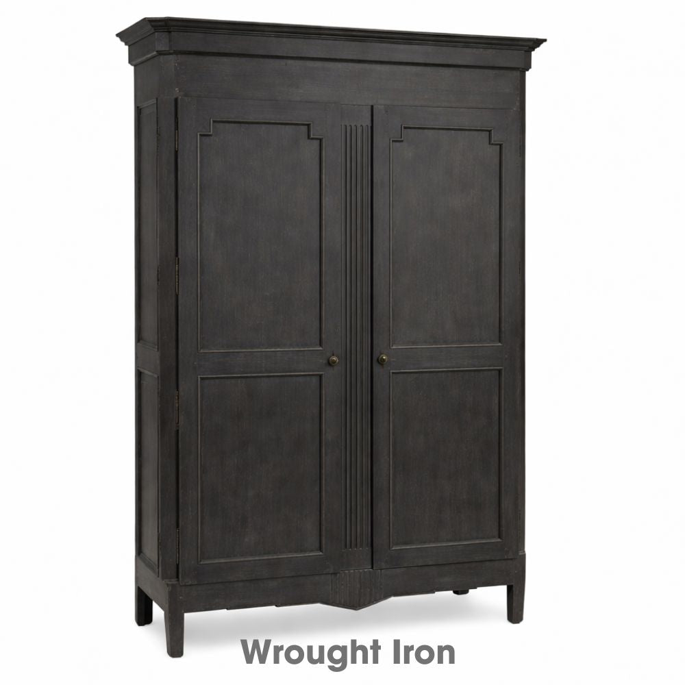 Regal French Carved Panel Armoire