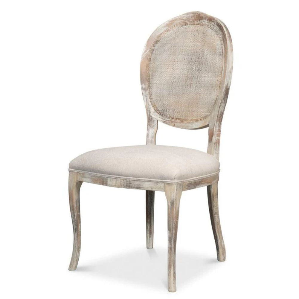 Regal Cane Back Grey Oak Dining Chairs - Pair