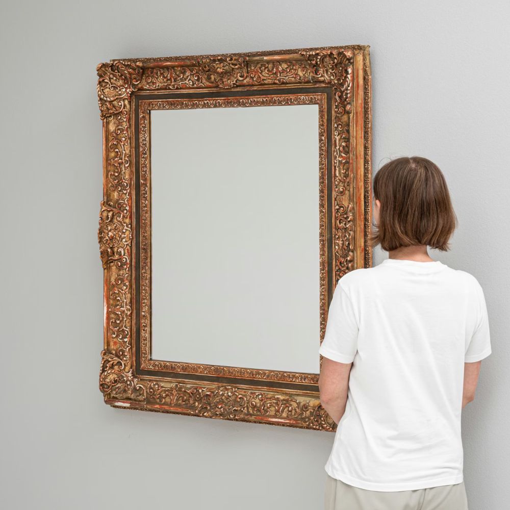 Renaissance Ornate Gold French Antique Mirror, Circa 1880