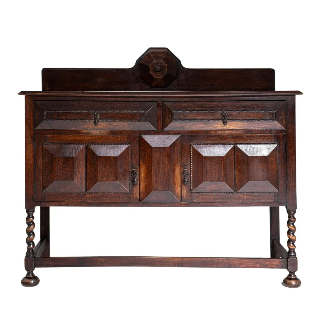 Richly Stained Vintage Wood Sideboard, Circa 1910