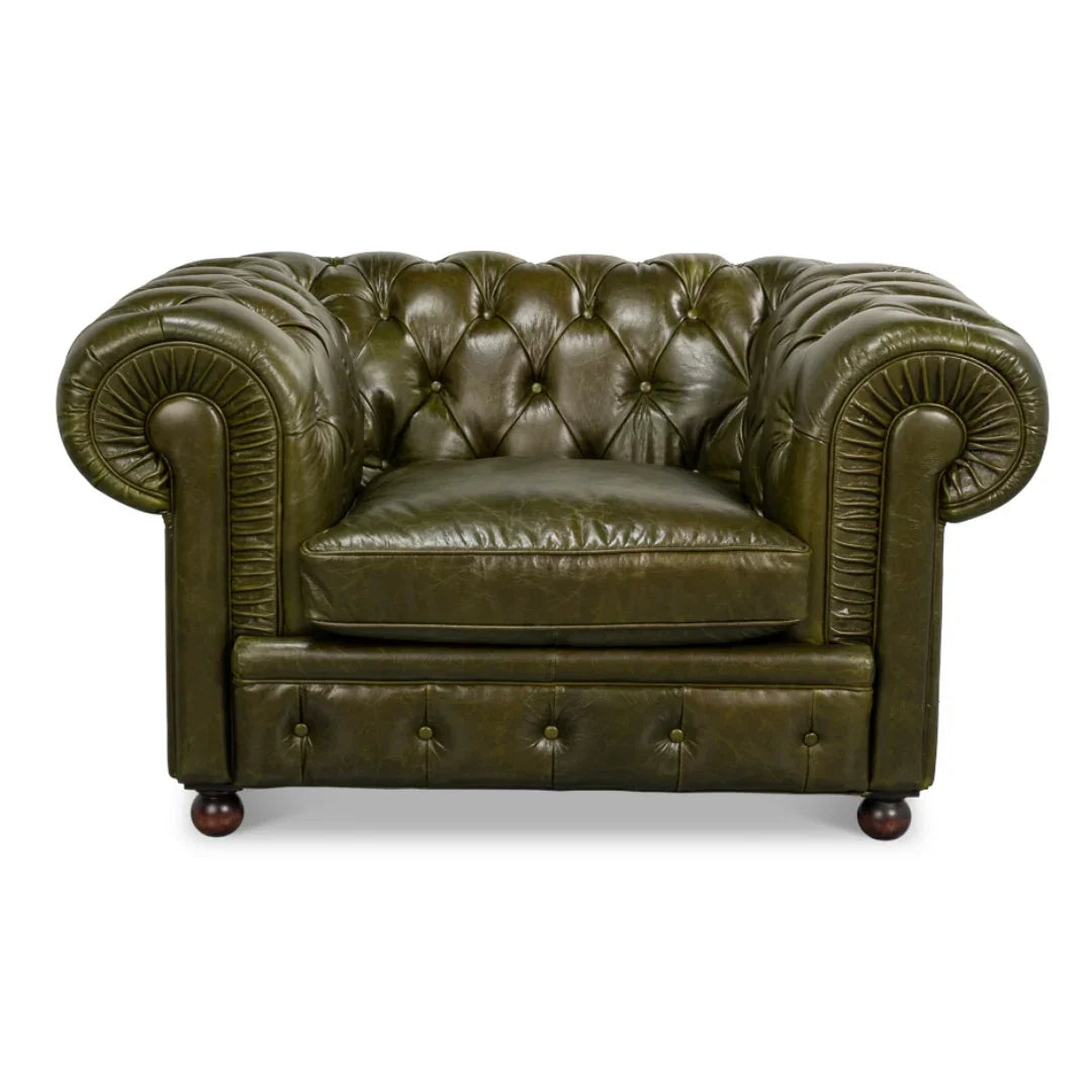 Tufted Green Chesterfield Accent Chair