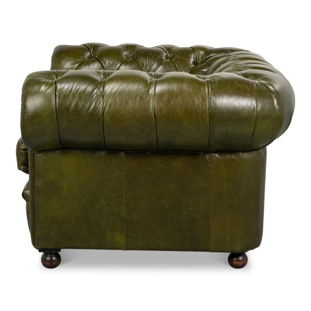 Tufted Green Chesterfield Accent Chair