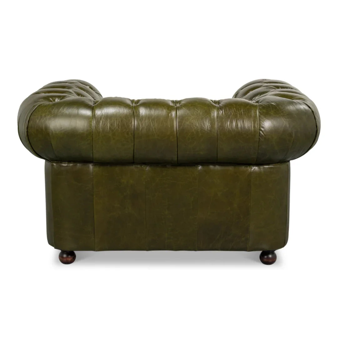 Tufted Green Chesterfield Accent Chair