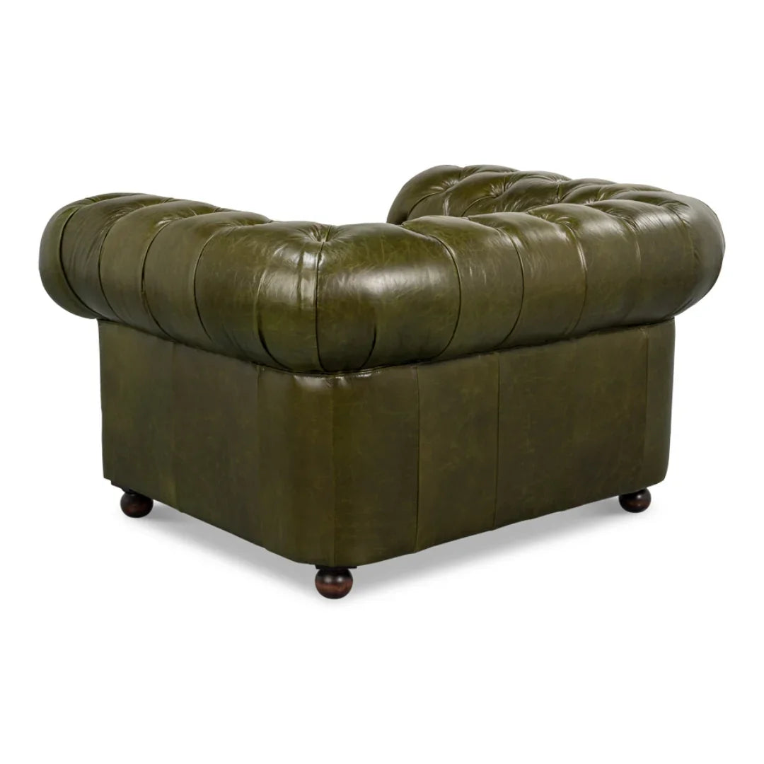 Tufted Green Chesterfield Accent Chair