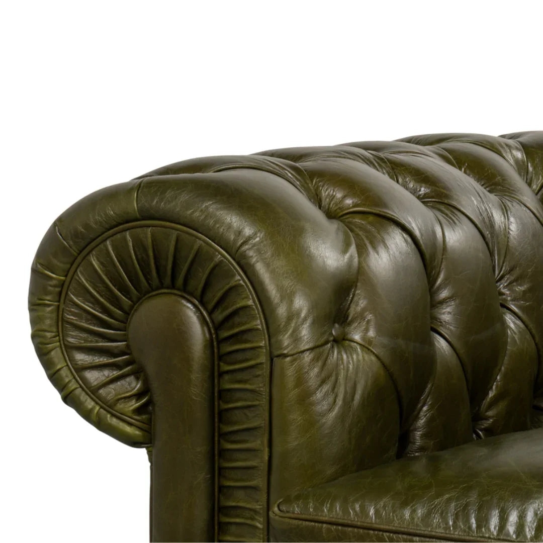 Tufted Green Chesterfield Accent Chair