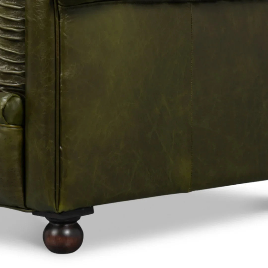 Tufted Green Chesterfield Accent Chair