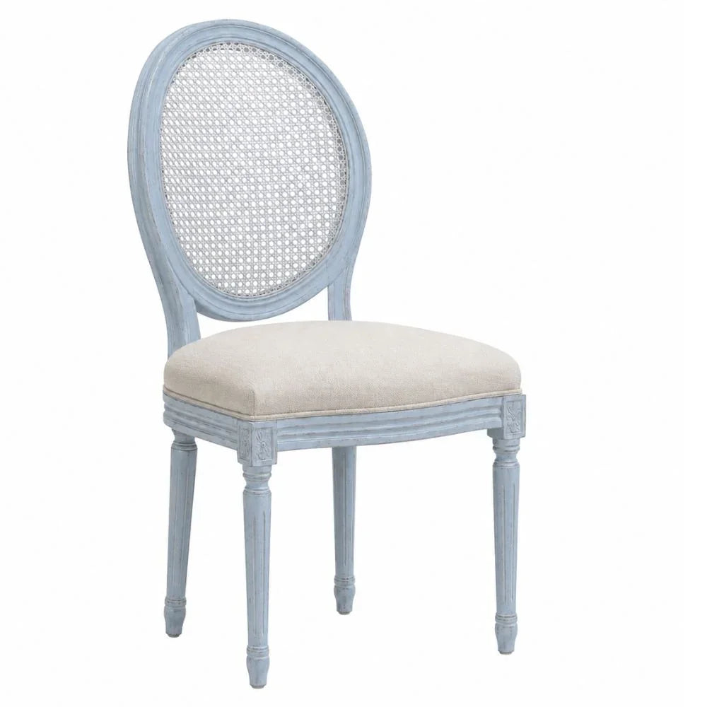 Provence French Blue Cane Back Louis Dining Chair