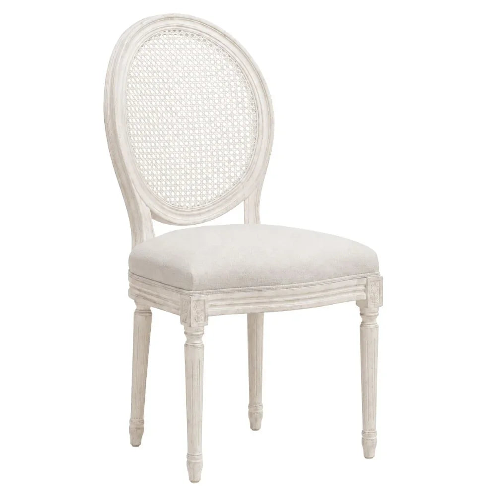 Provence White Cane Back Louis Dining Chair
