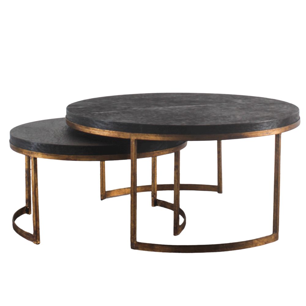 Round Gold Base Nesting Tables