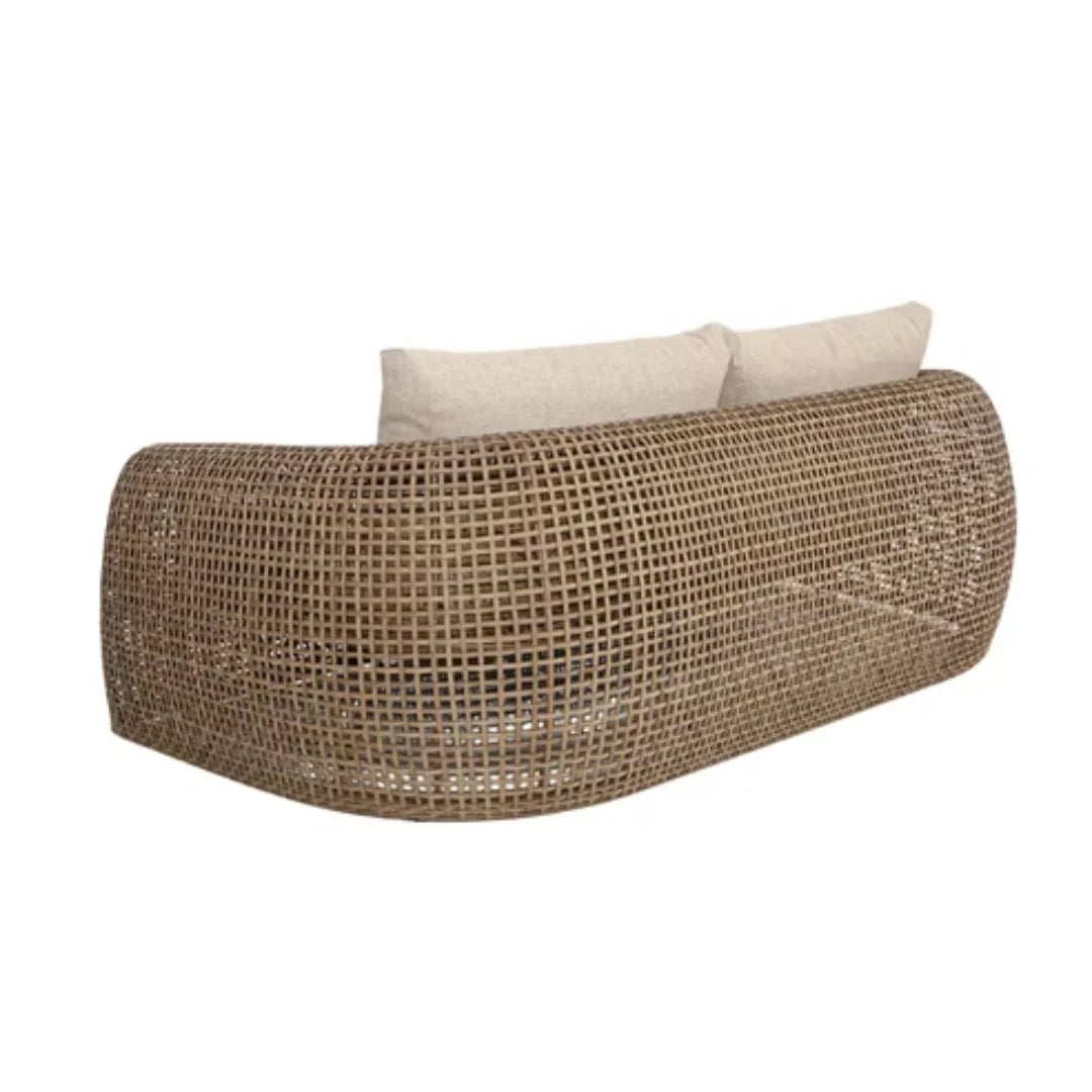 Rounded Poly Rattan Outdoor Sofa