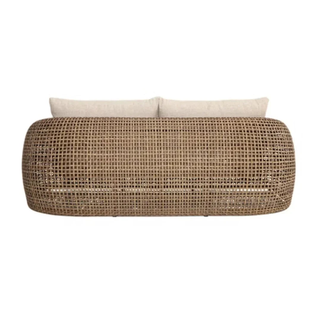 Rounded Poly Rattan Outdoor Sofa