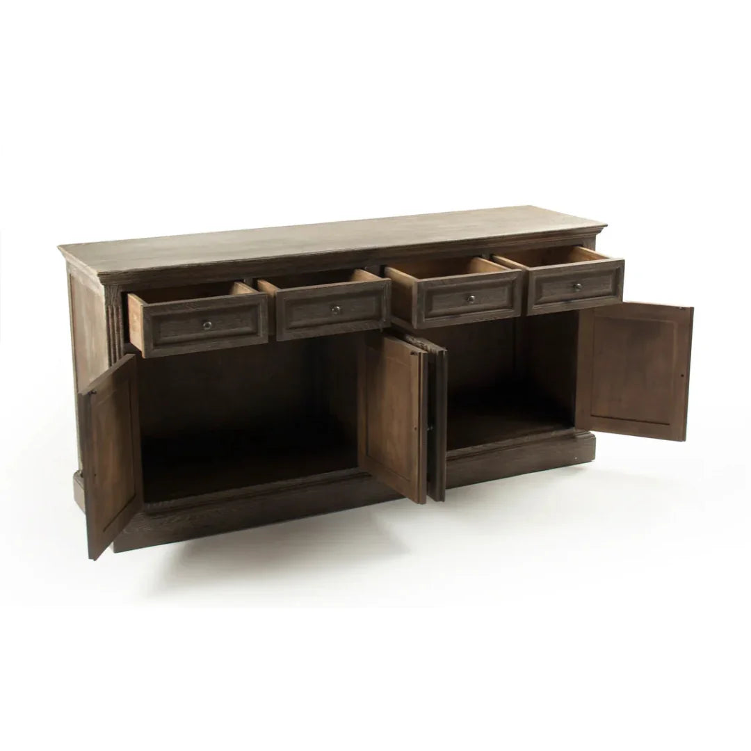 Rustic Dark Oak Buffet Cabinet
