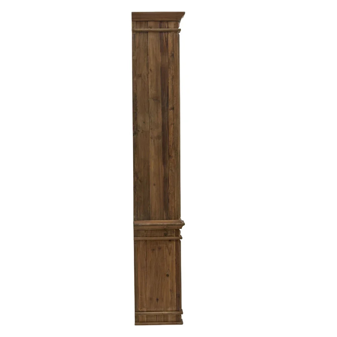 Rustic Double Bookcase with Cabinets