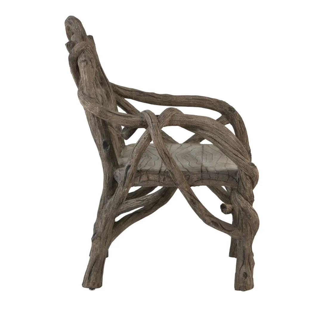 Rustic Faux Bois Branch Armchair