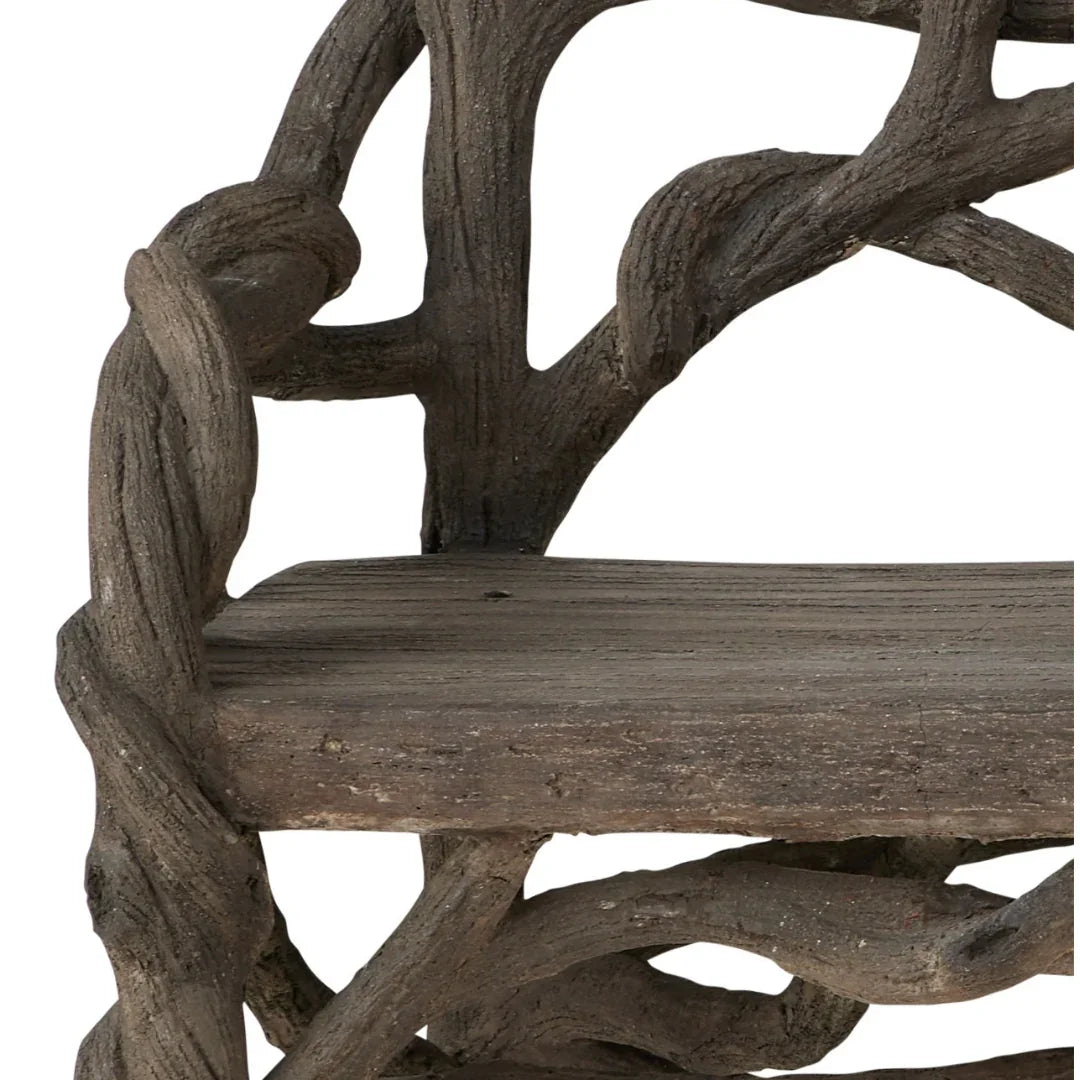 Rustic Faux Bois Branch Bench