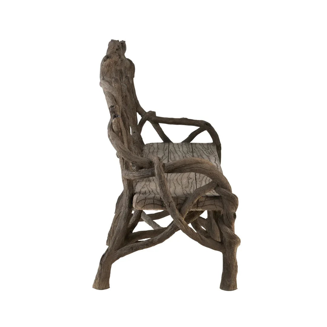 Rustic Faux Bois Branch Bench