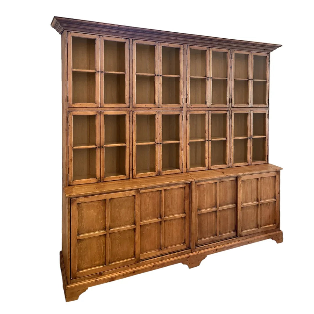 Rustic Large Pane Glass Door Cabinet