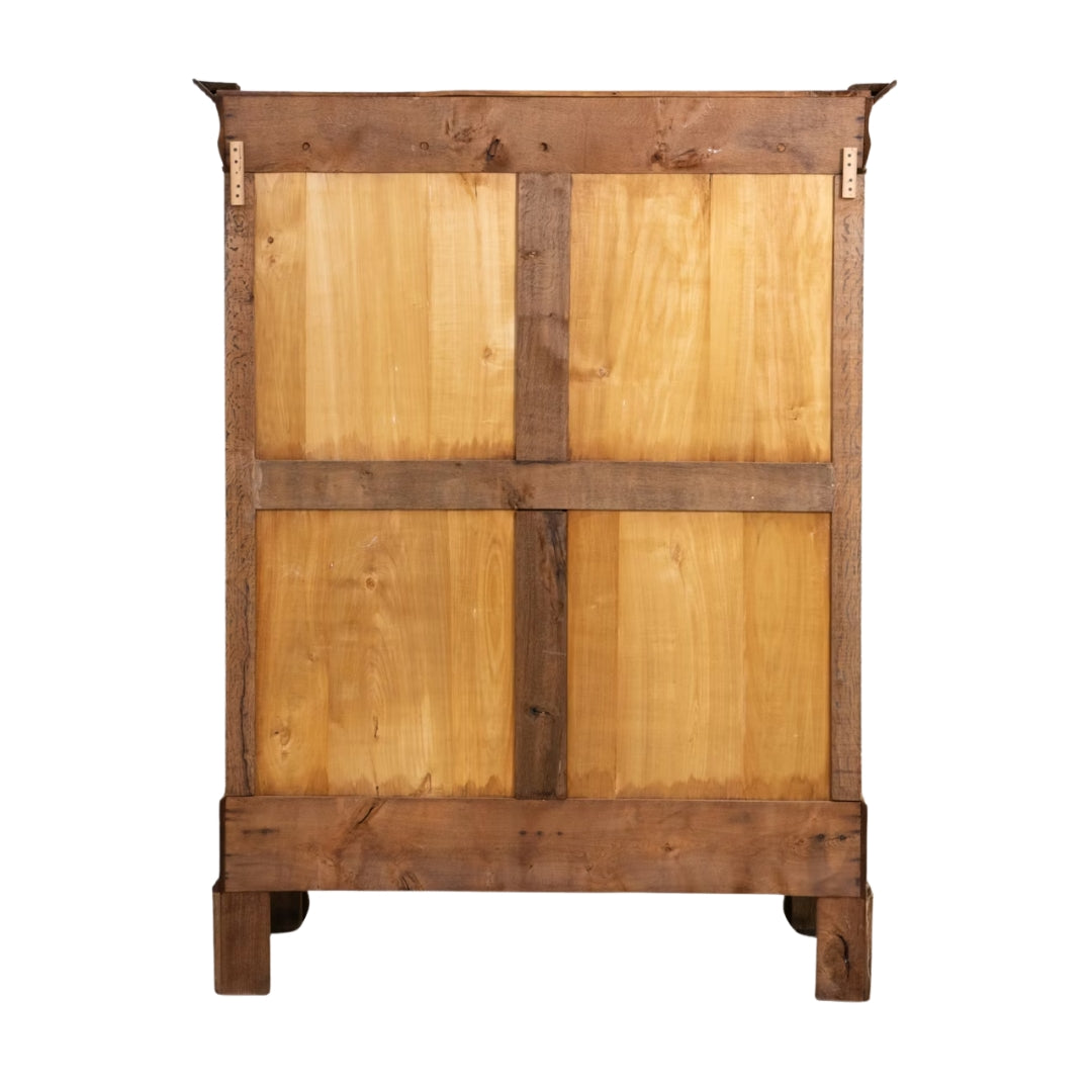 Rustic Mesh Door Wooden Cabinet, Circa 1880