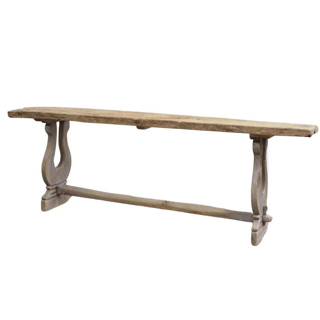 Harp Trestle Rustic Console Table