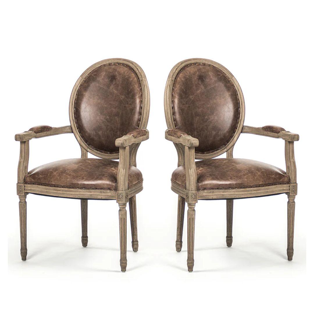 Rustic Round Back Arm Chairs