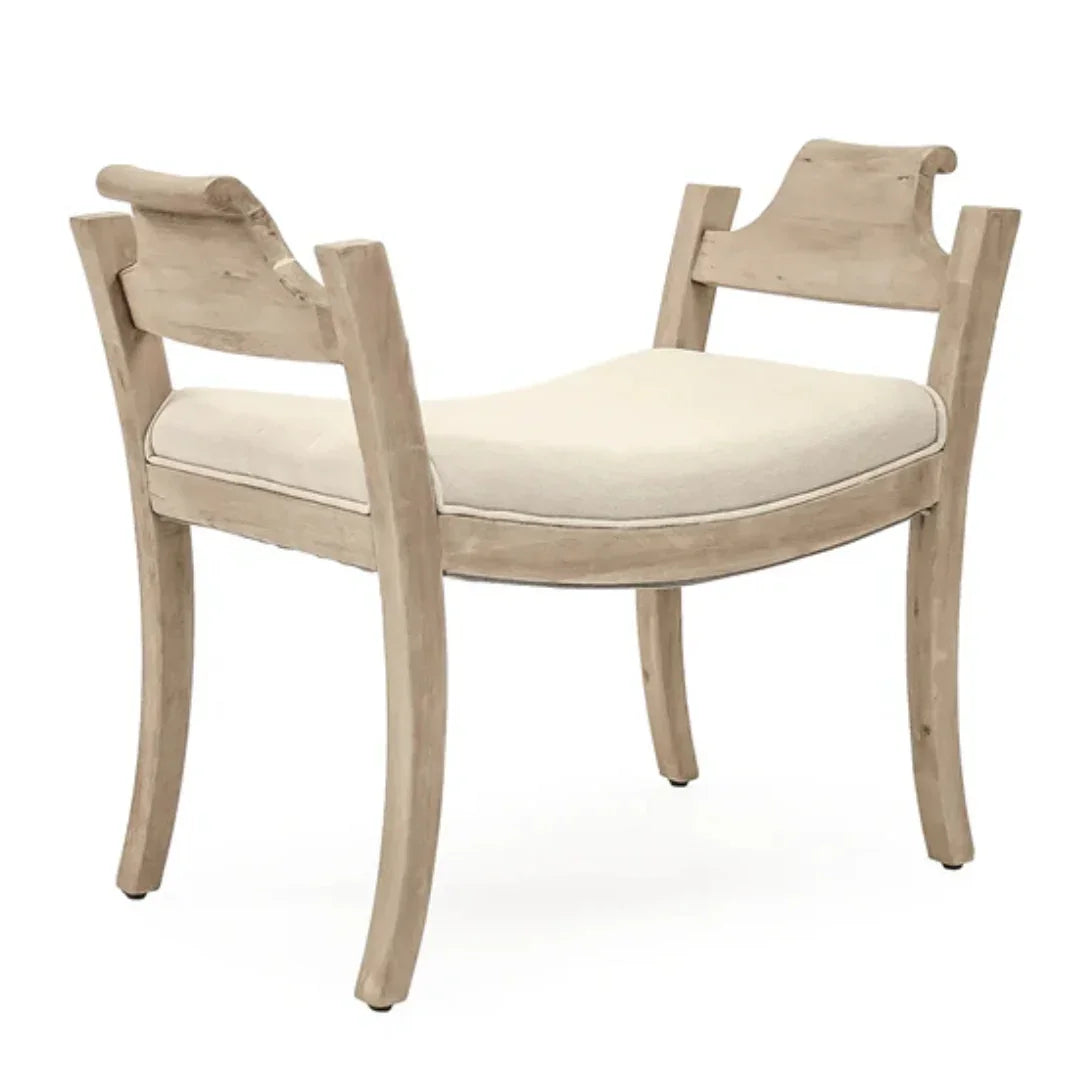 Rustic Wood Frame Accent Stool