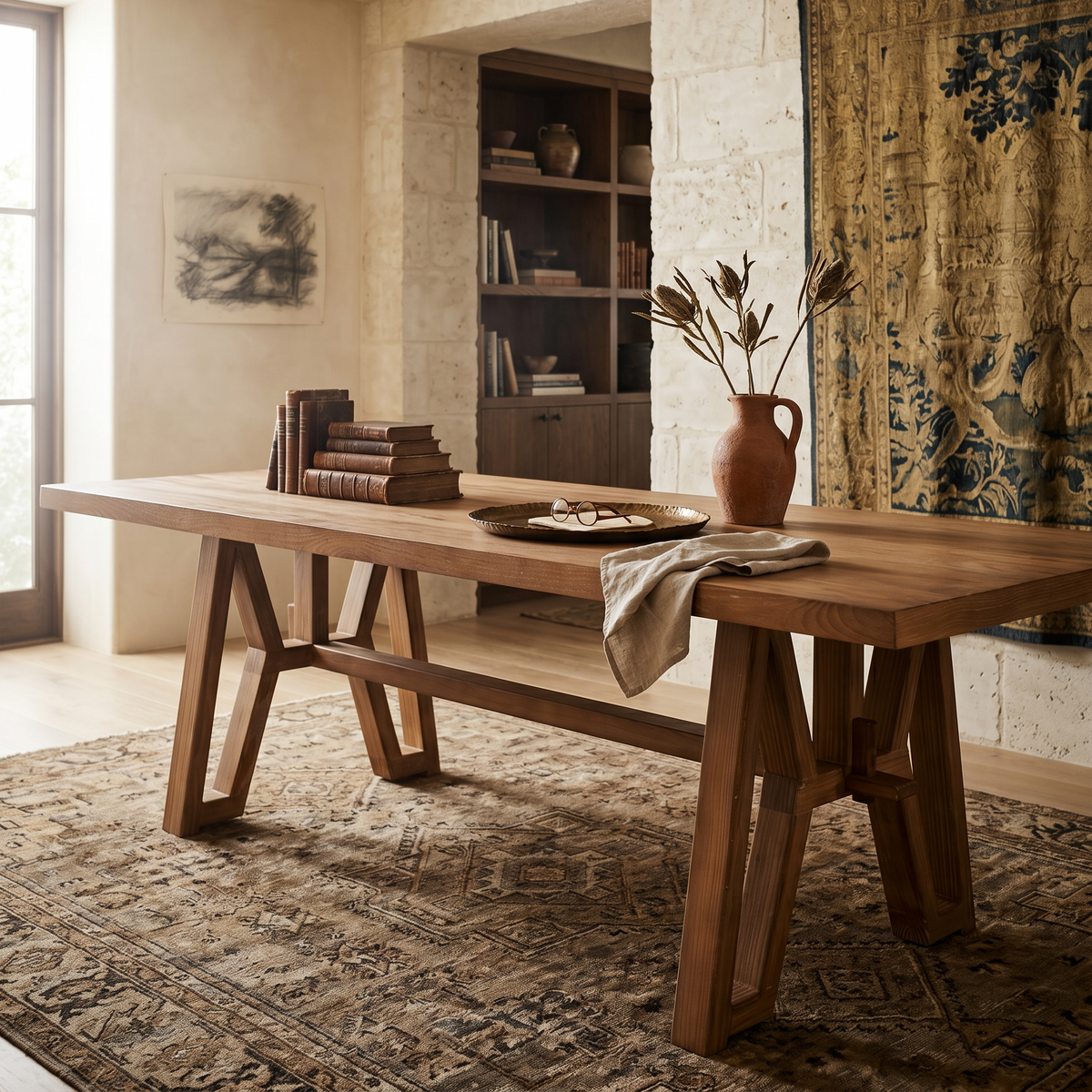 Rustic Beams Miners Dining Table