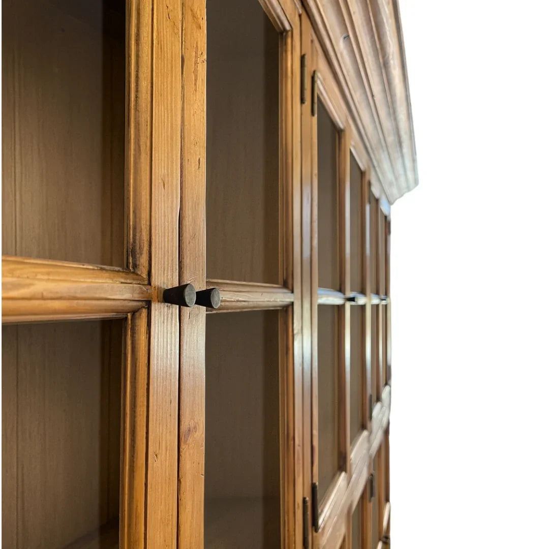 Rustic Large Pane Glass Door Cabinet
