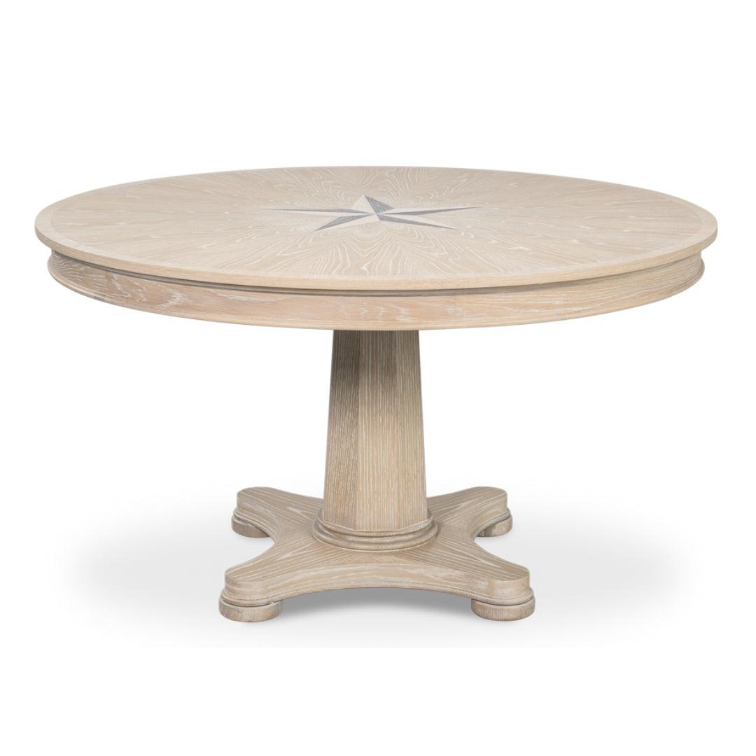 Whitewash Star Round Dining Table