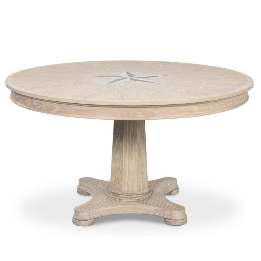 Whitewash Star Round Dining Table