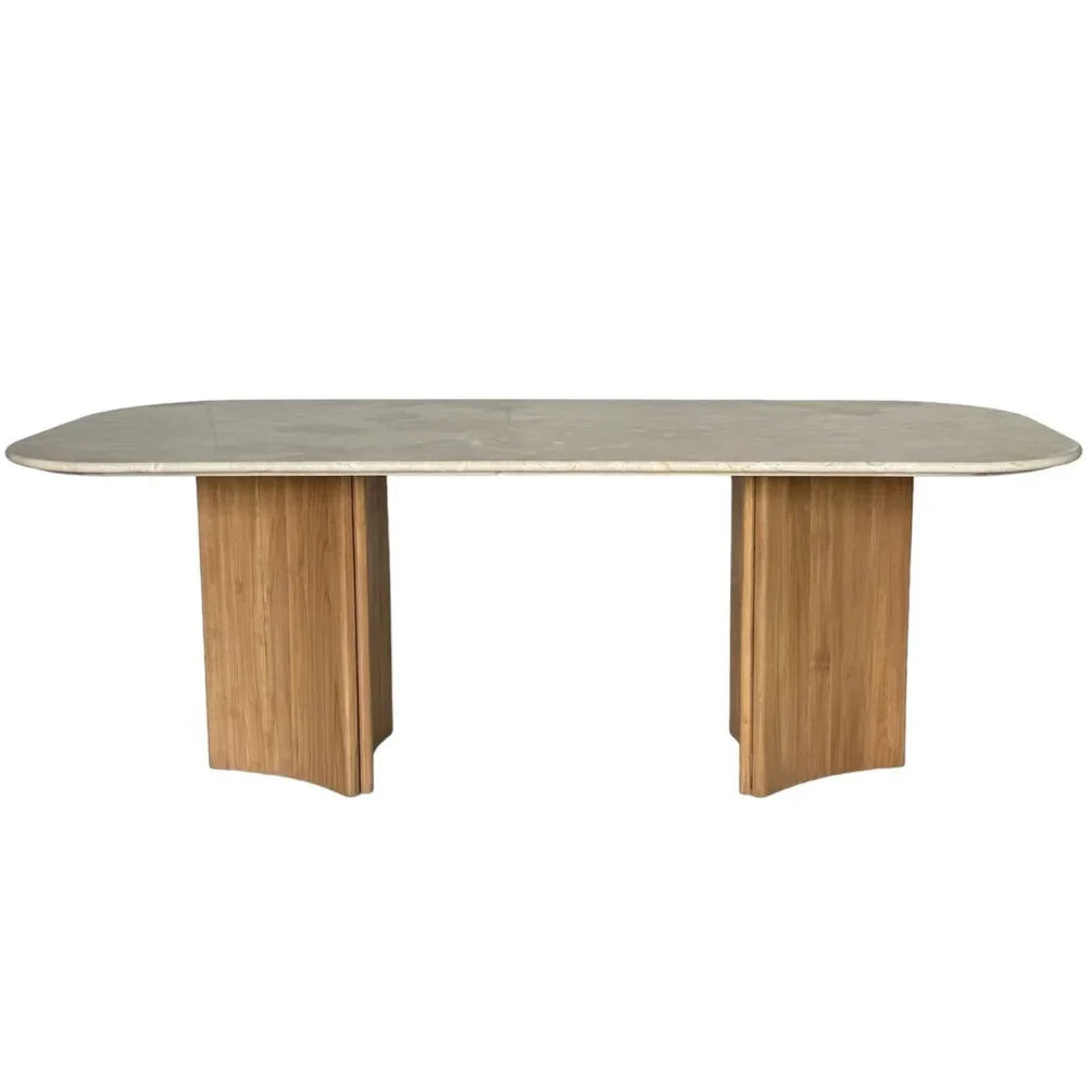 Sandstone Teak Curve Dining Table