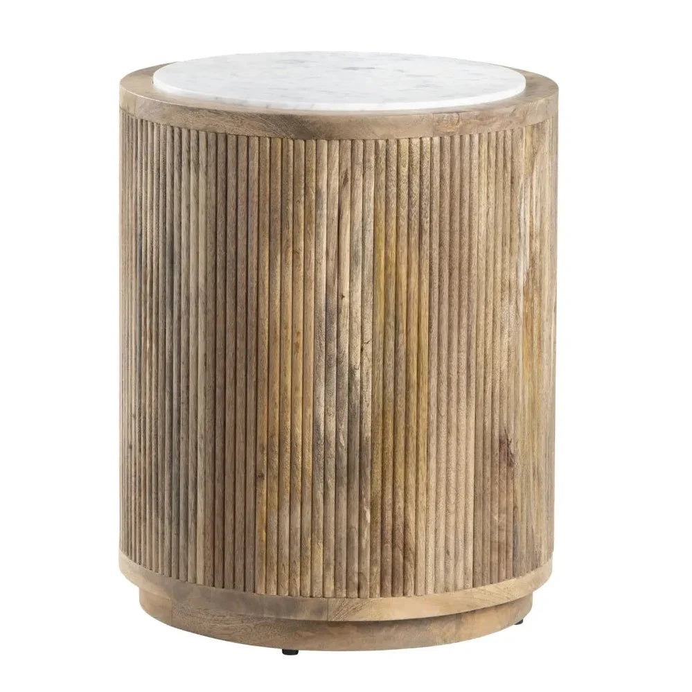 Marble Topped Reeded Accent Table