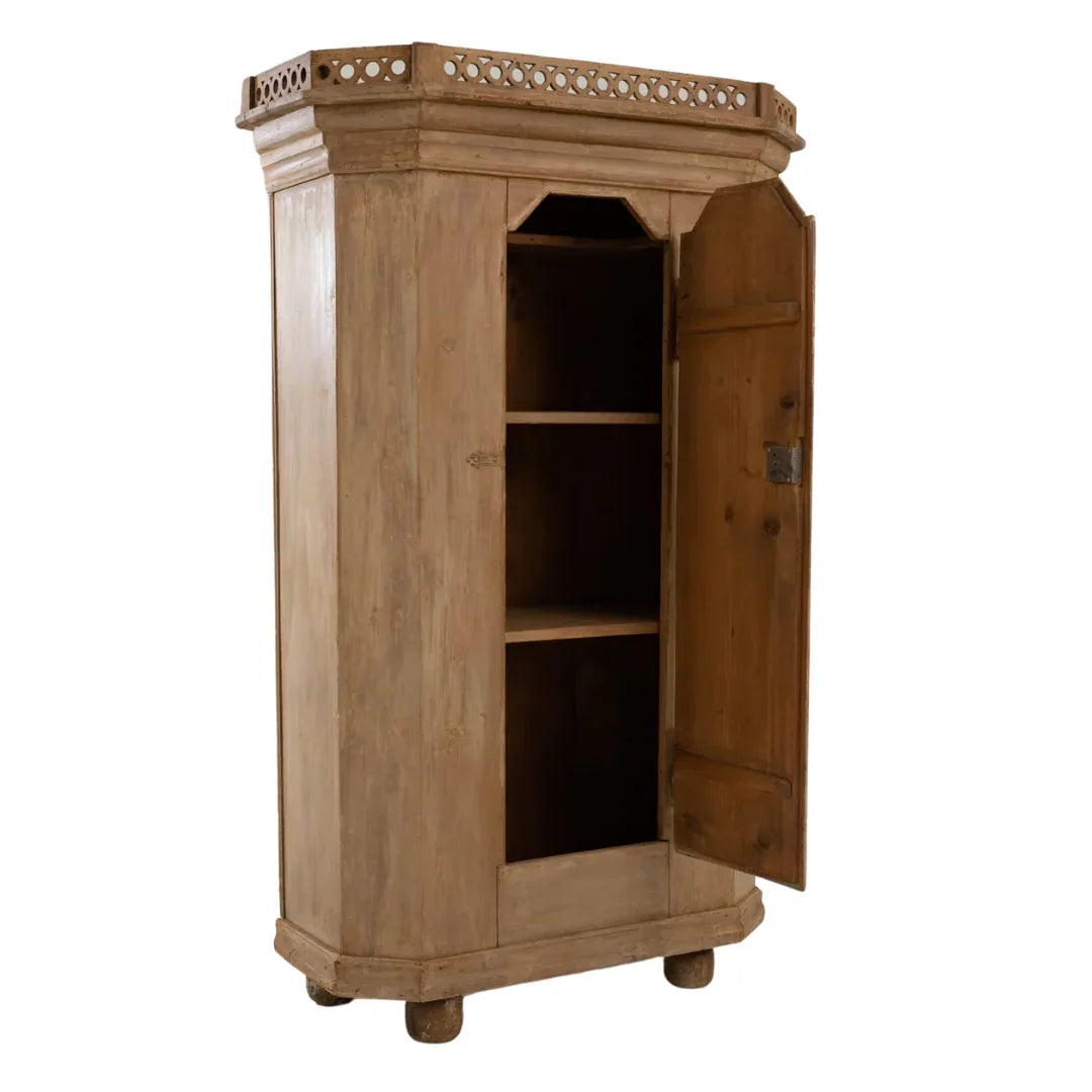 Antique Scandinavian Arched Door Armoire, Circa 1920