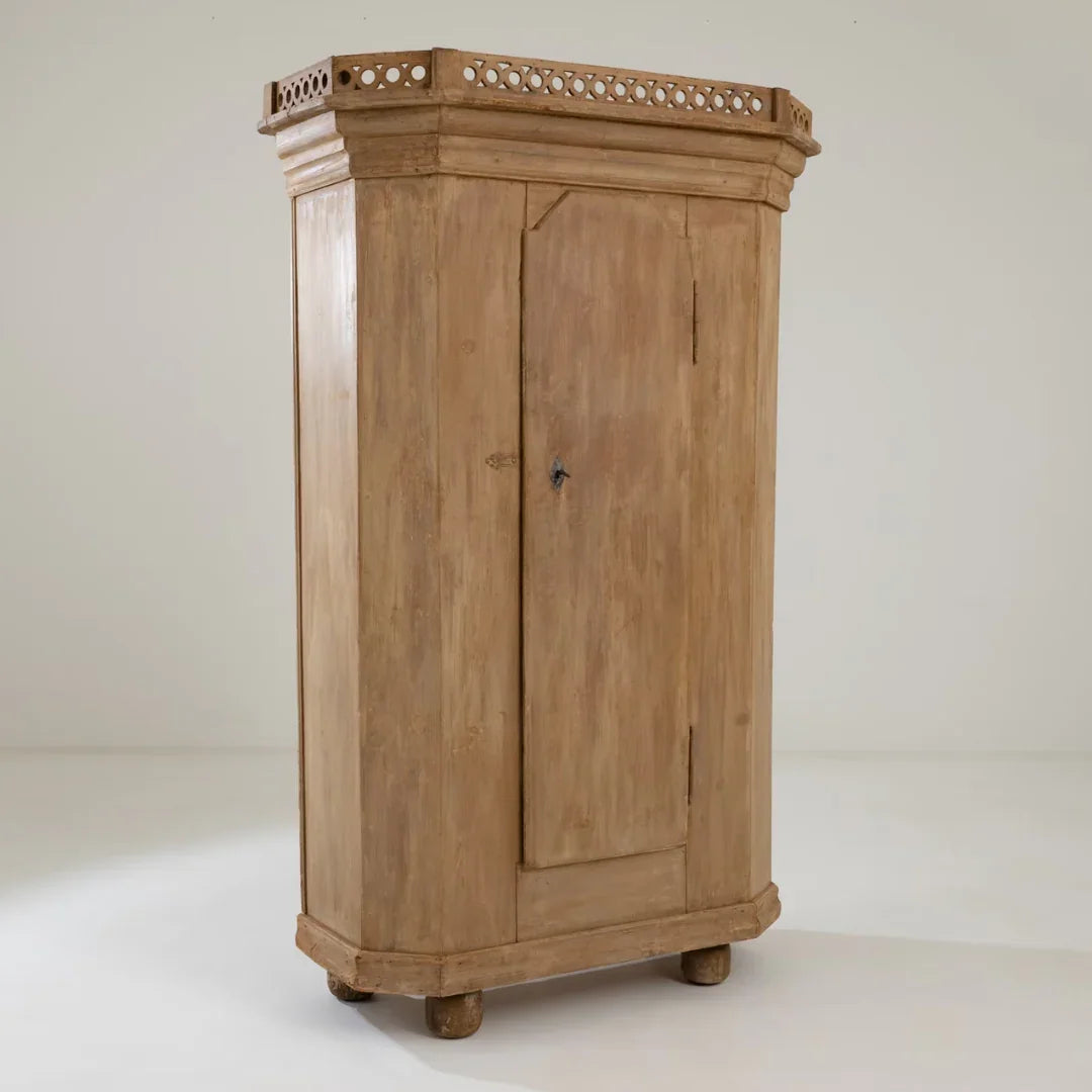 Antique Scandinavian Arched Door Armoire, Circa 1920