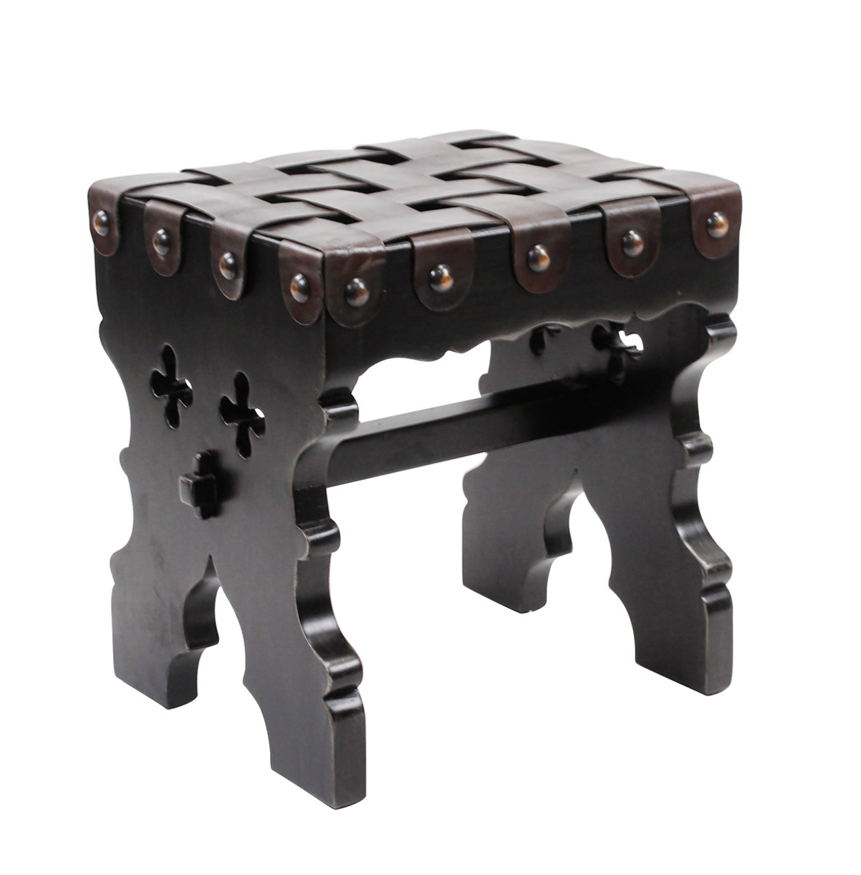 King Ferdinand Leather and Velvet Stools