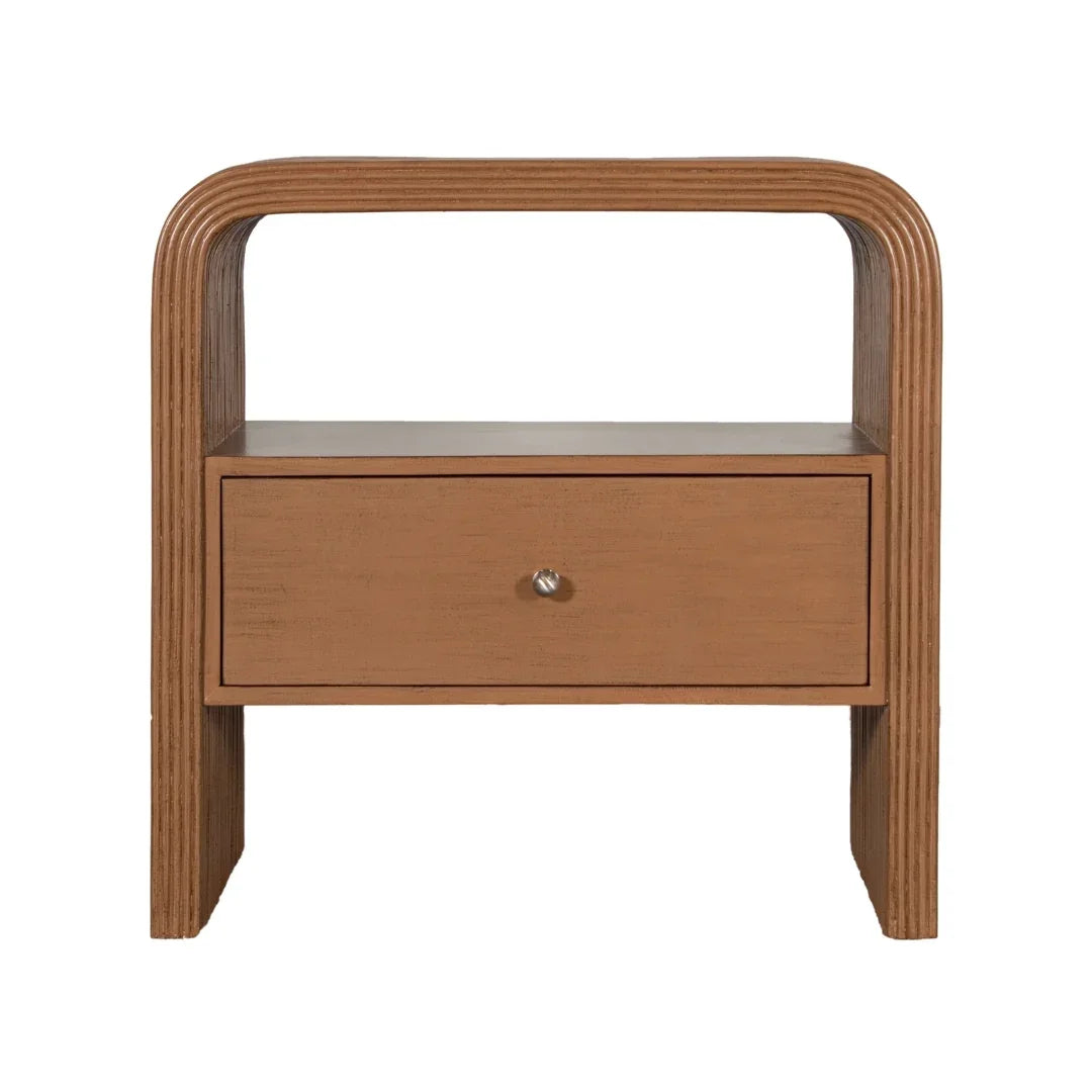 Sculpted Arc Rattan Nightstand