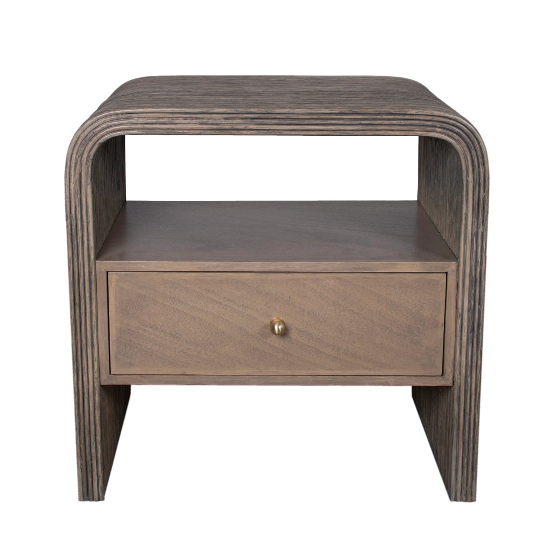 Sculpted Arc Rattan Nightstand