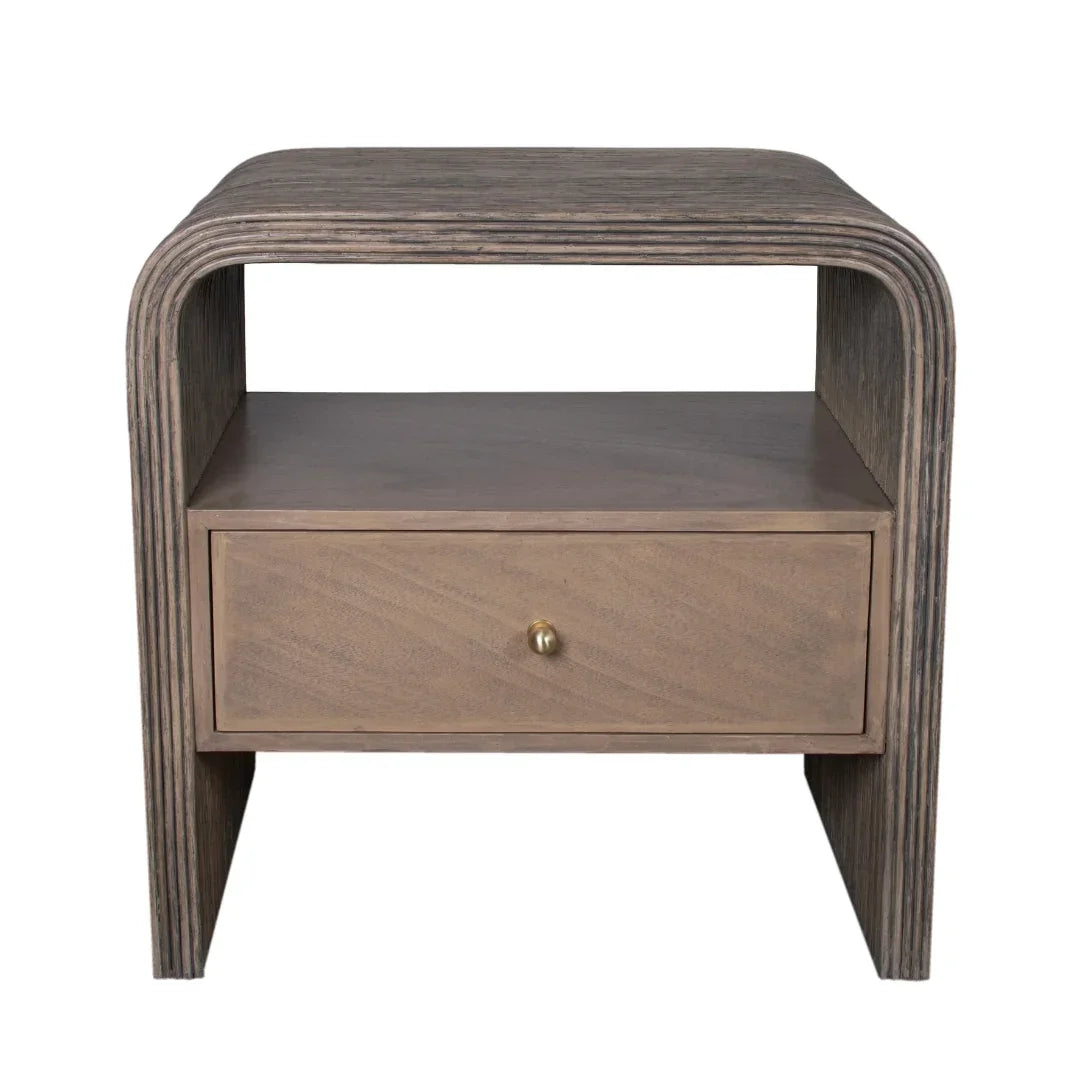 Sculpted Arc Rattan Nightstand