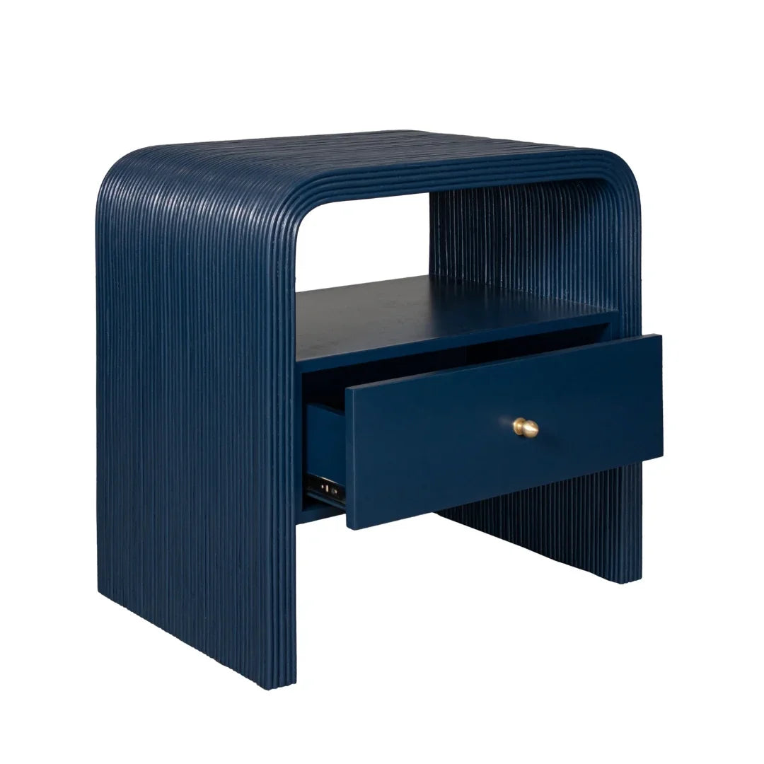 Sculpted Arc Rattan Nightstand