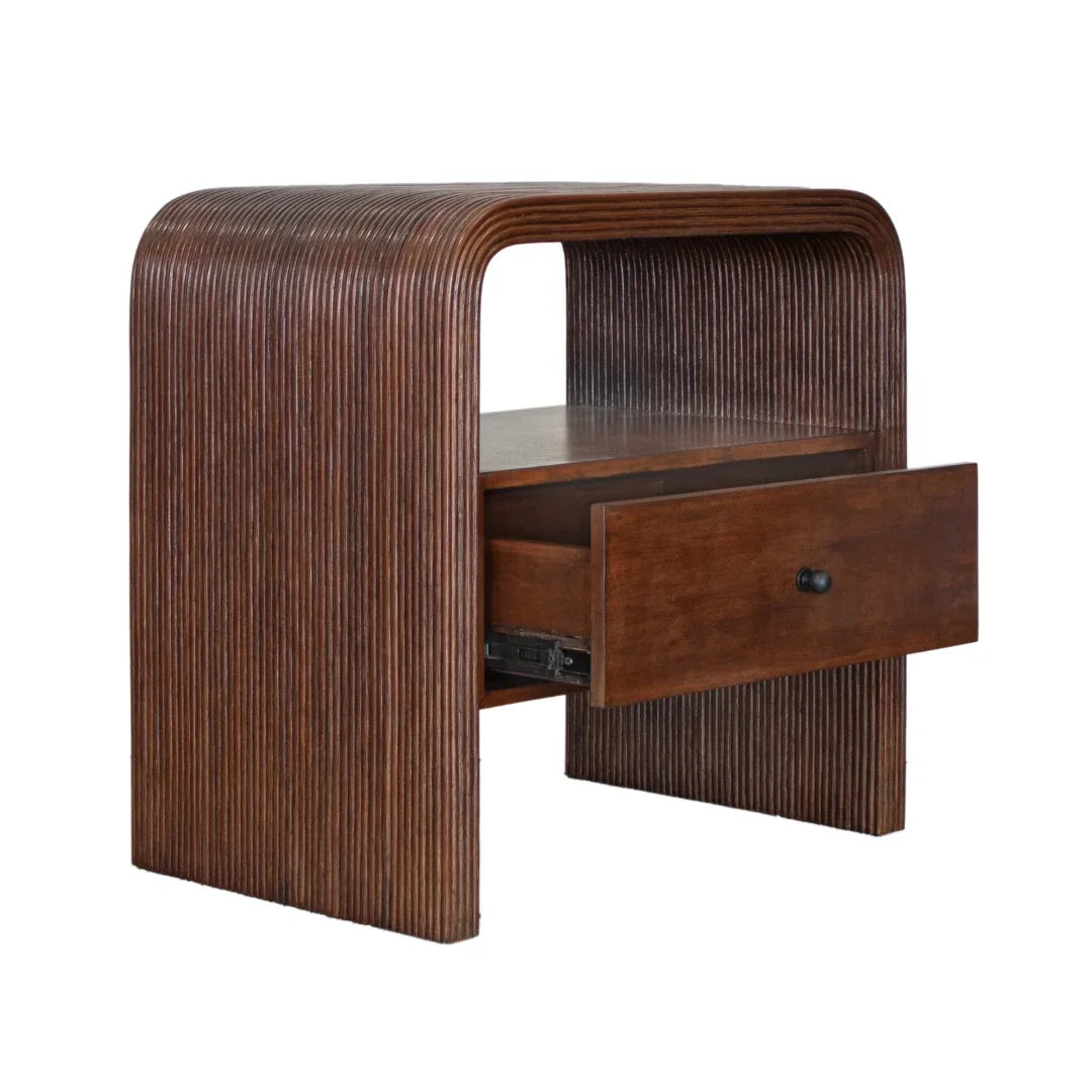 Sculpted Arc Rattan Nightstand